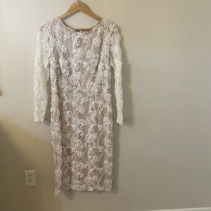 White floral mesh dress